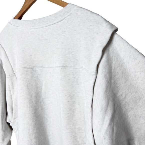 MTA Sport Light Heather Grey Basic Crew Neck Lounge Neutral Pullover Sweatshirt - Picture 10 of 16
